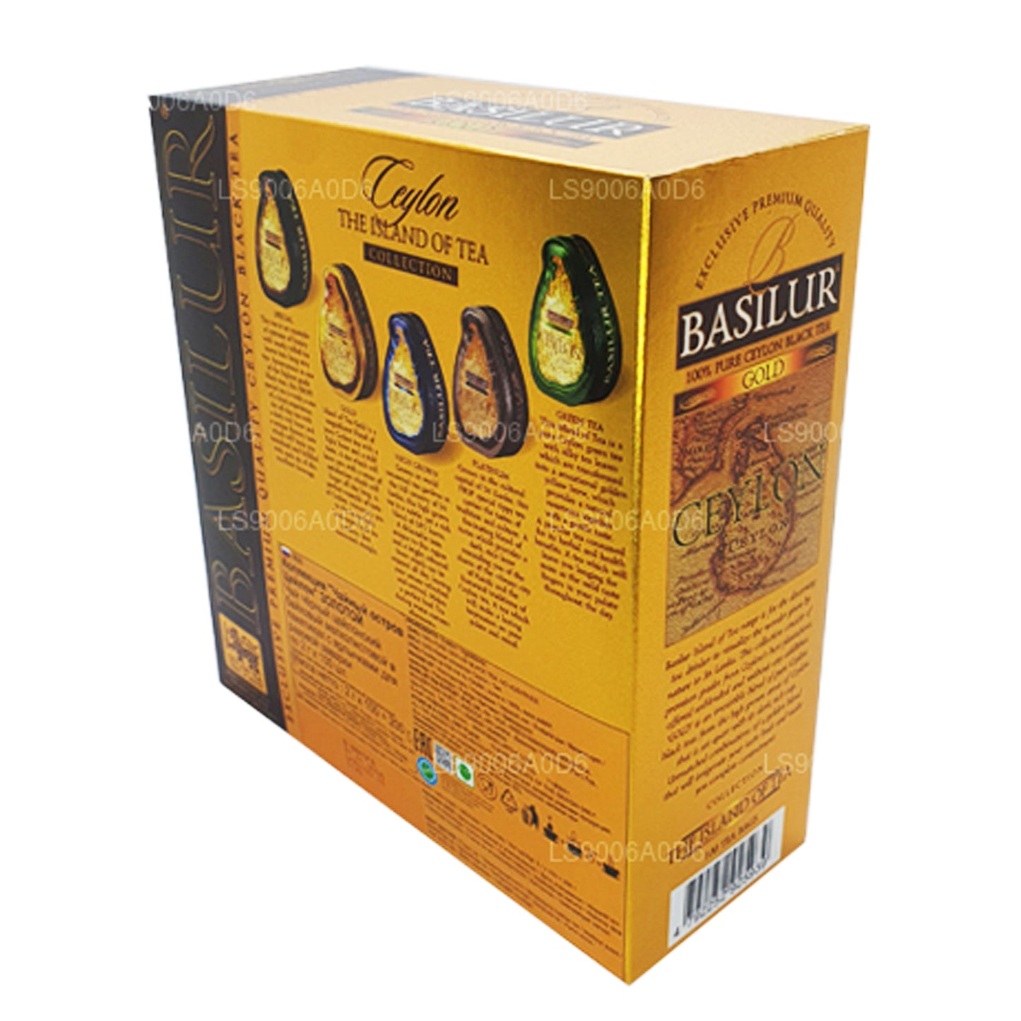 Tè nero di Ceylon esclusivo Basilur Island of Gold di alta qualità (200 g) 100 bustine di tè