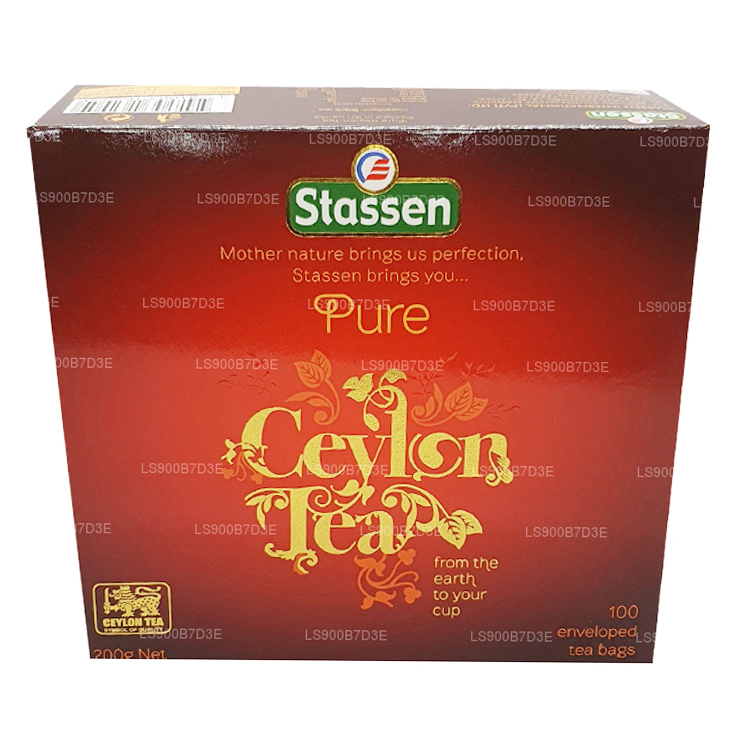 Tè nero puro di Ceylon Stassen (200 g) 100 bustine di tè