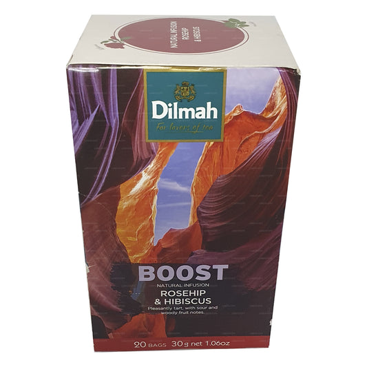 Tè nero aromatizzato alla rosa canina e ibisco Dilmah (30g)