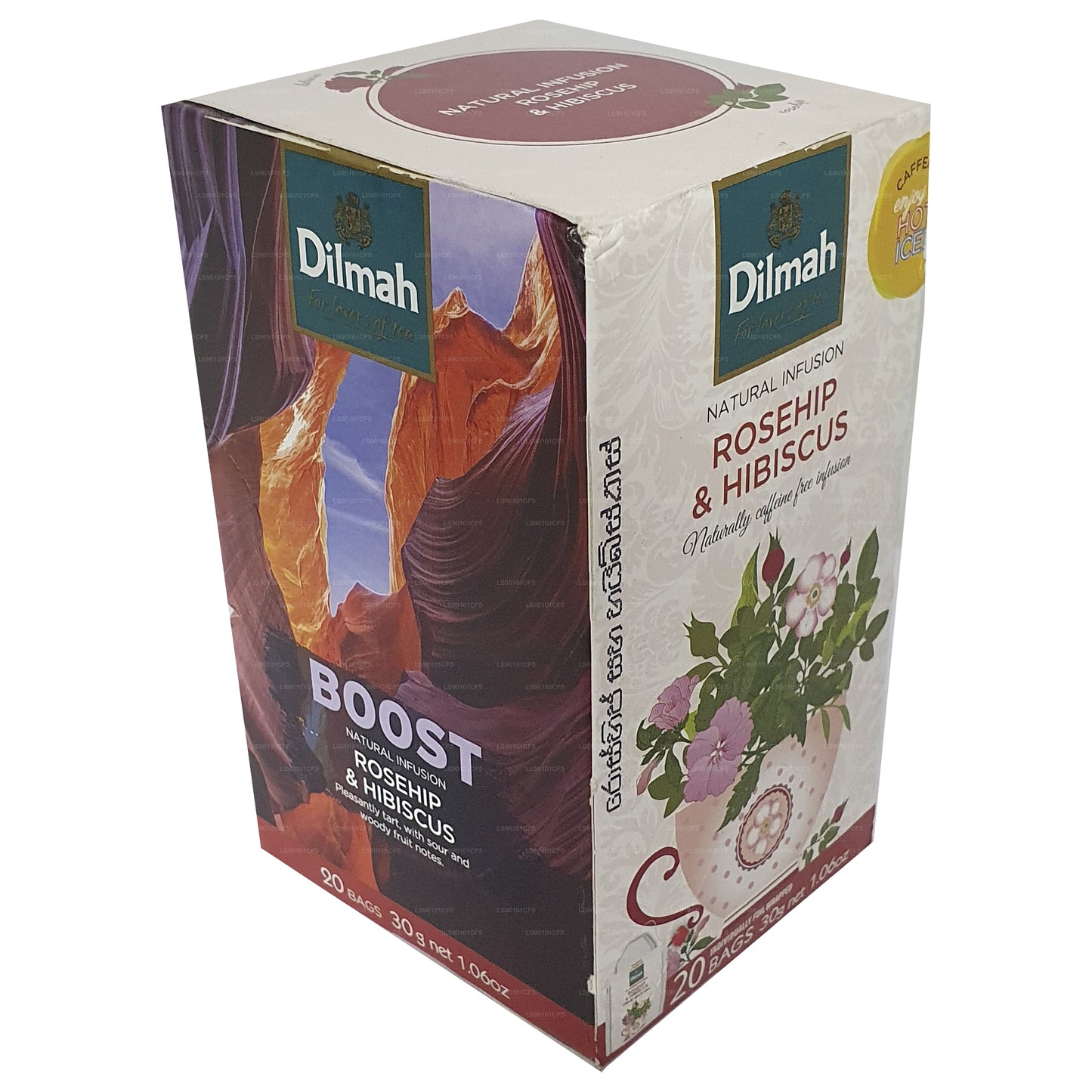 Tè nero aromatizzato alla rosa canina e ibisco Dilmah (30g)