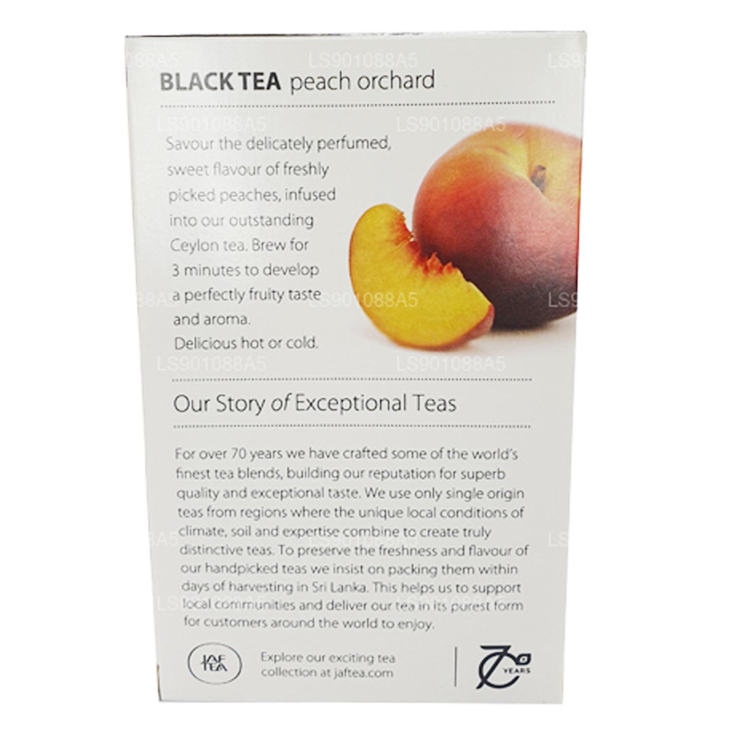 Jaf Tea Pure Fruits Collection Black Tea Peach Orchard (30 g) 20 bustine di tè