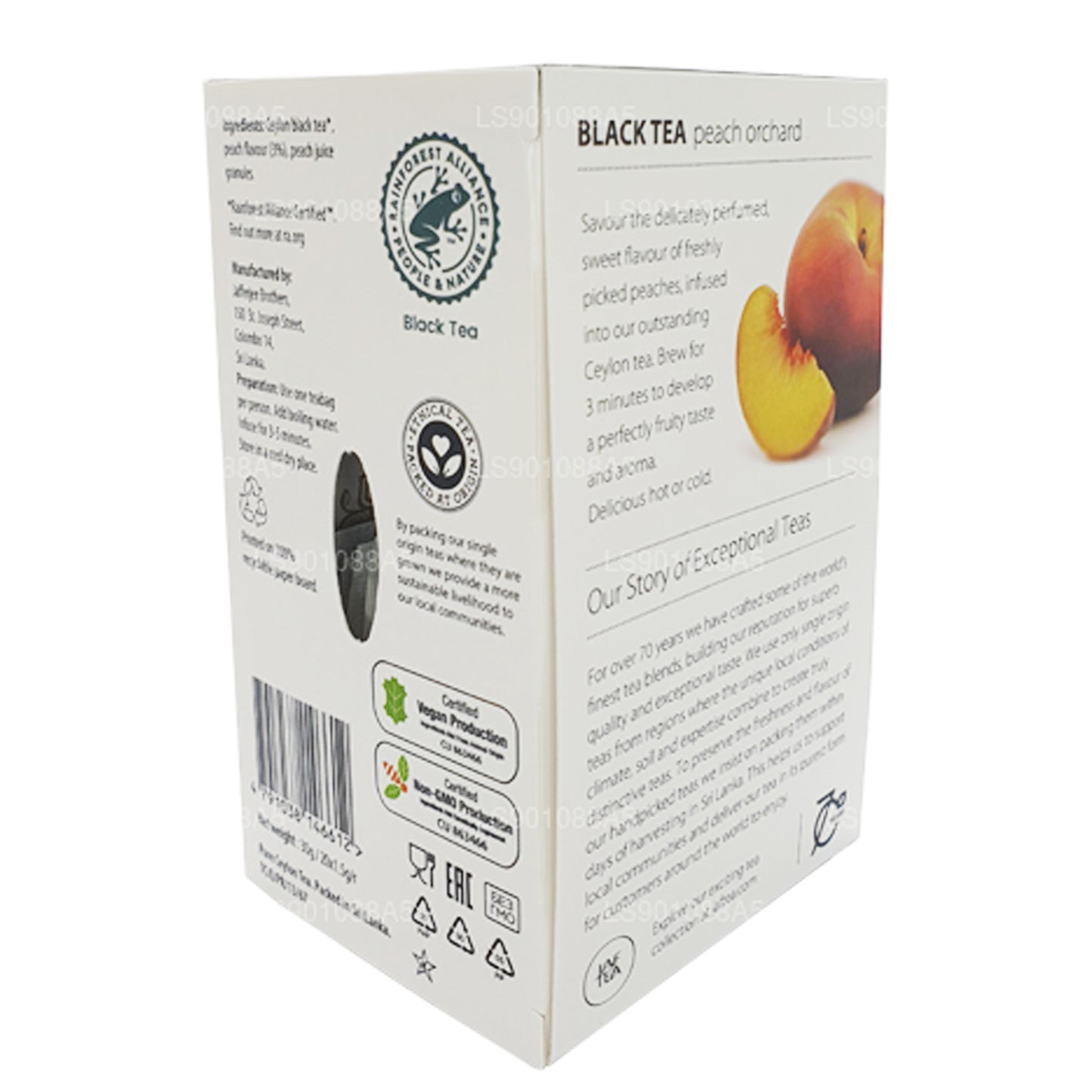 Jaf Tea Pure Fruits Collection Black Tea Peach Orchard (30 g) 20 bustine di tè