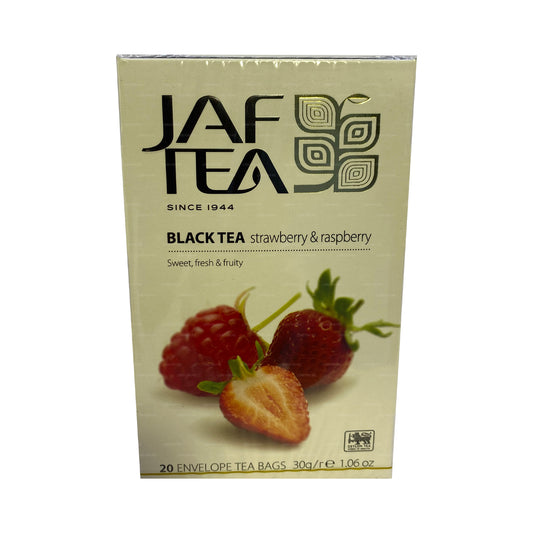 Jaf Tea Pure Fruits Collection Tè nero alla fragola e lampone (30 g) 20 bustine di tè