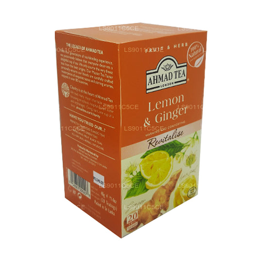 Ahmad Lemon & Ginger 20 bustine di tè in alluminio (40g)