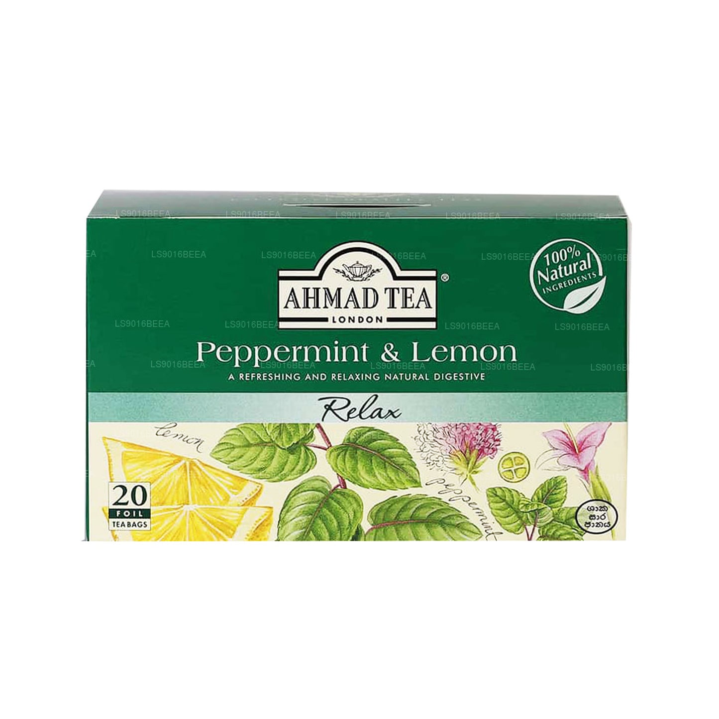 Tè Ahmad Tea alla menta piperita e limone (40 g) 20 bustine di tè in alluminio