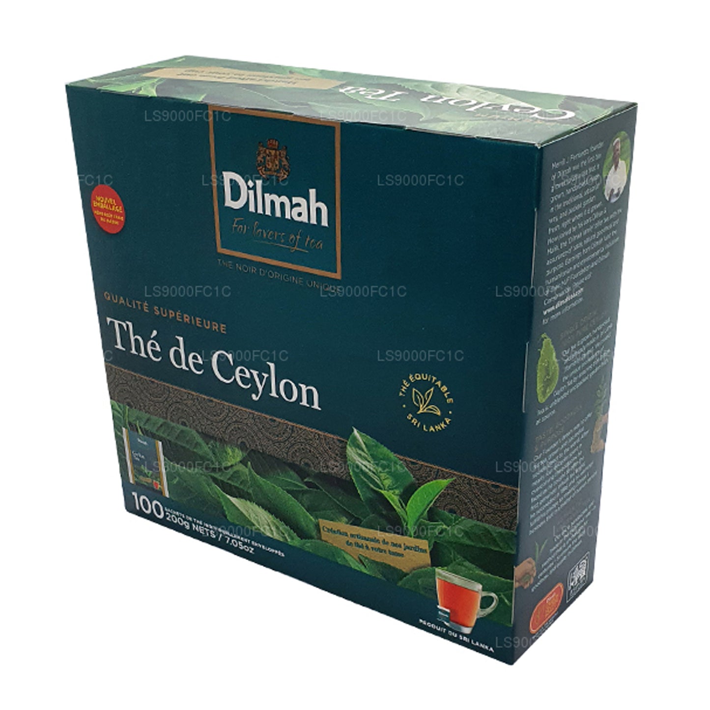 Tè Ceylon Dilmah Premium, confezionato singolarmente, 100 bustine di tè (200 g)