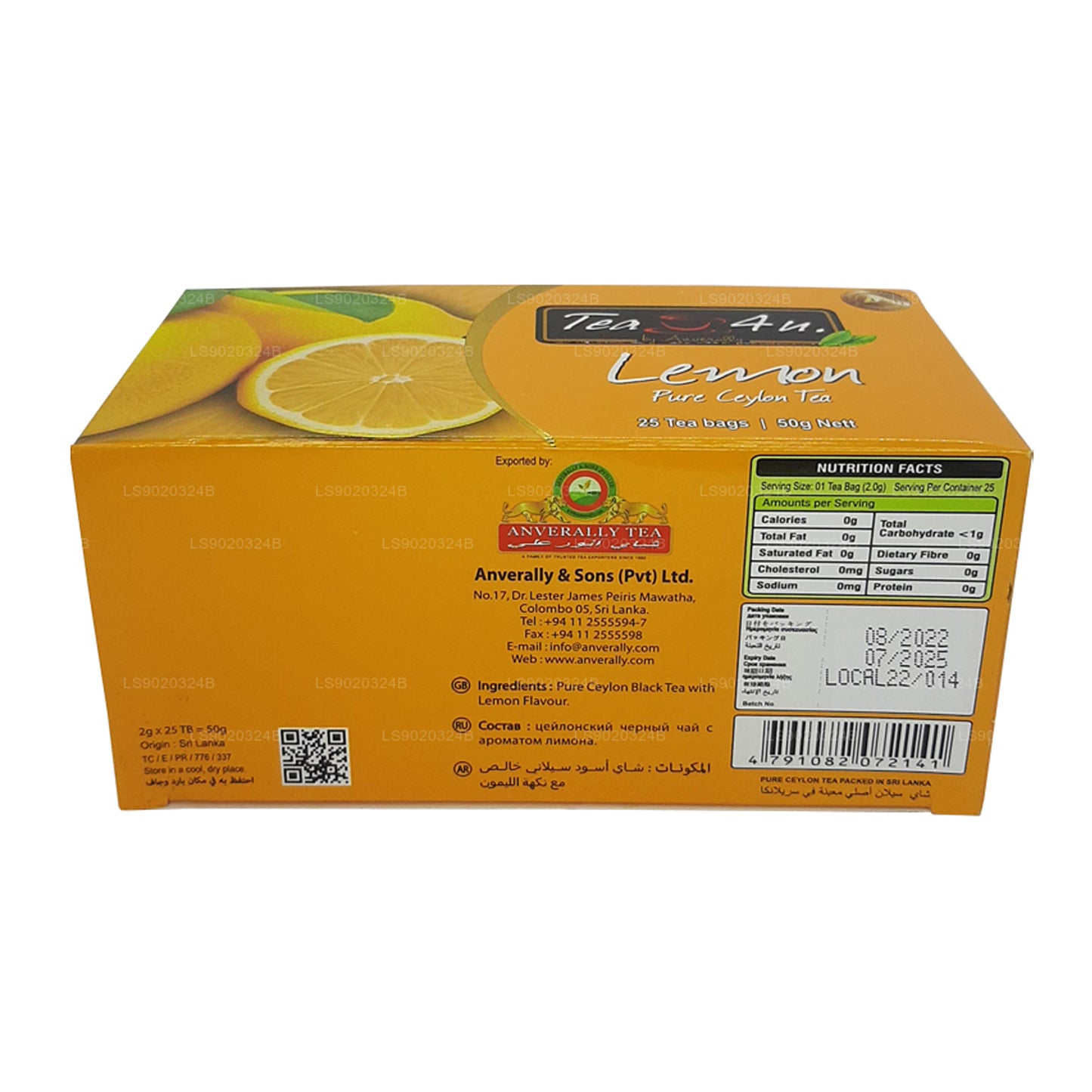 Tea4U Lemon Tea (50g) 25 bustine di tè