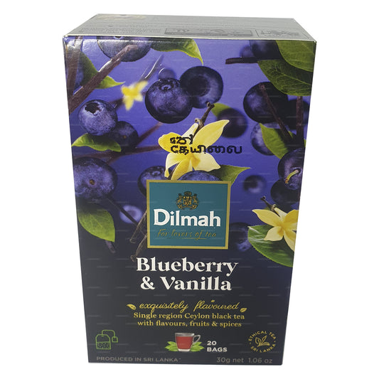 Tè aromatizzato al mirtillo e vaniglia Dilmah (40g) 20 bustine di tè