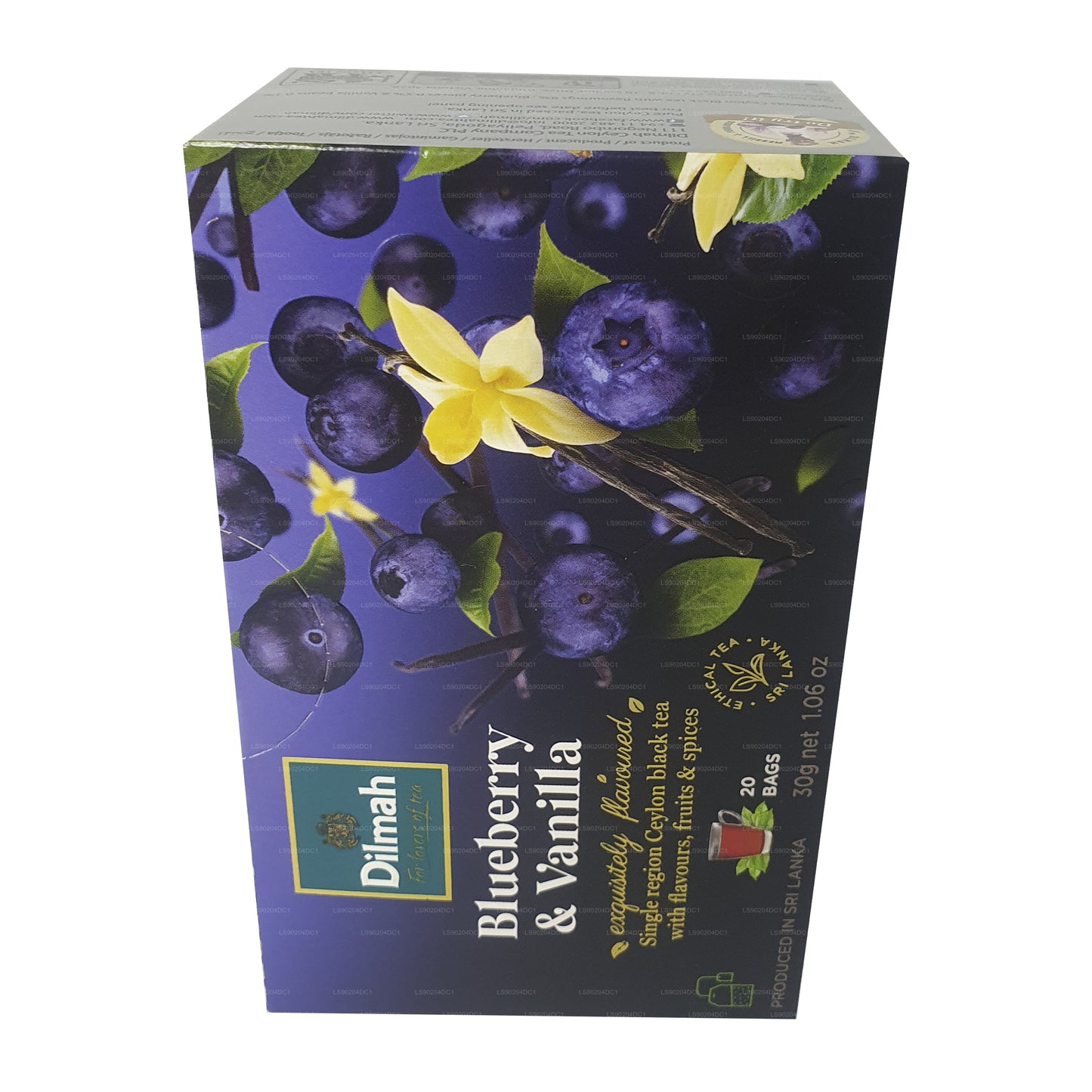 Tè aromatizzato al mirtillo e vaniglia Dilmah (40g) 20 bustine di tè