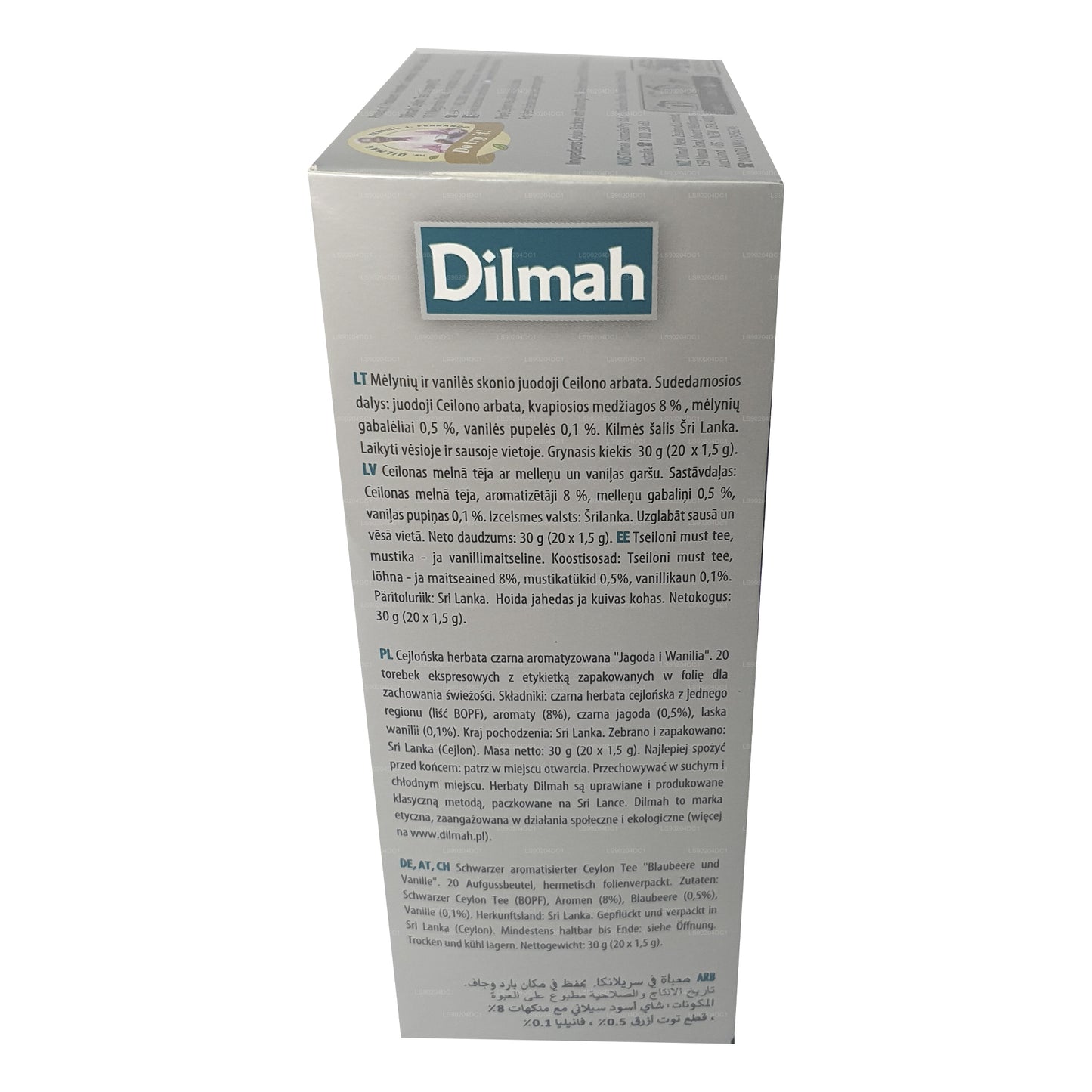 Tè aromatizzato al mirtillo e vaniglia Dilmah (40g) 20 bustine di tè