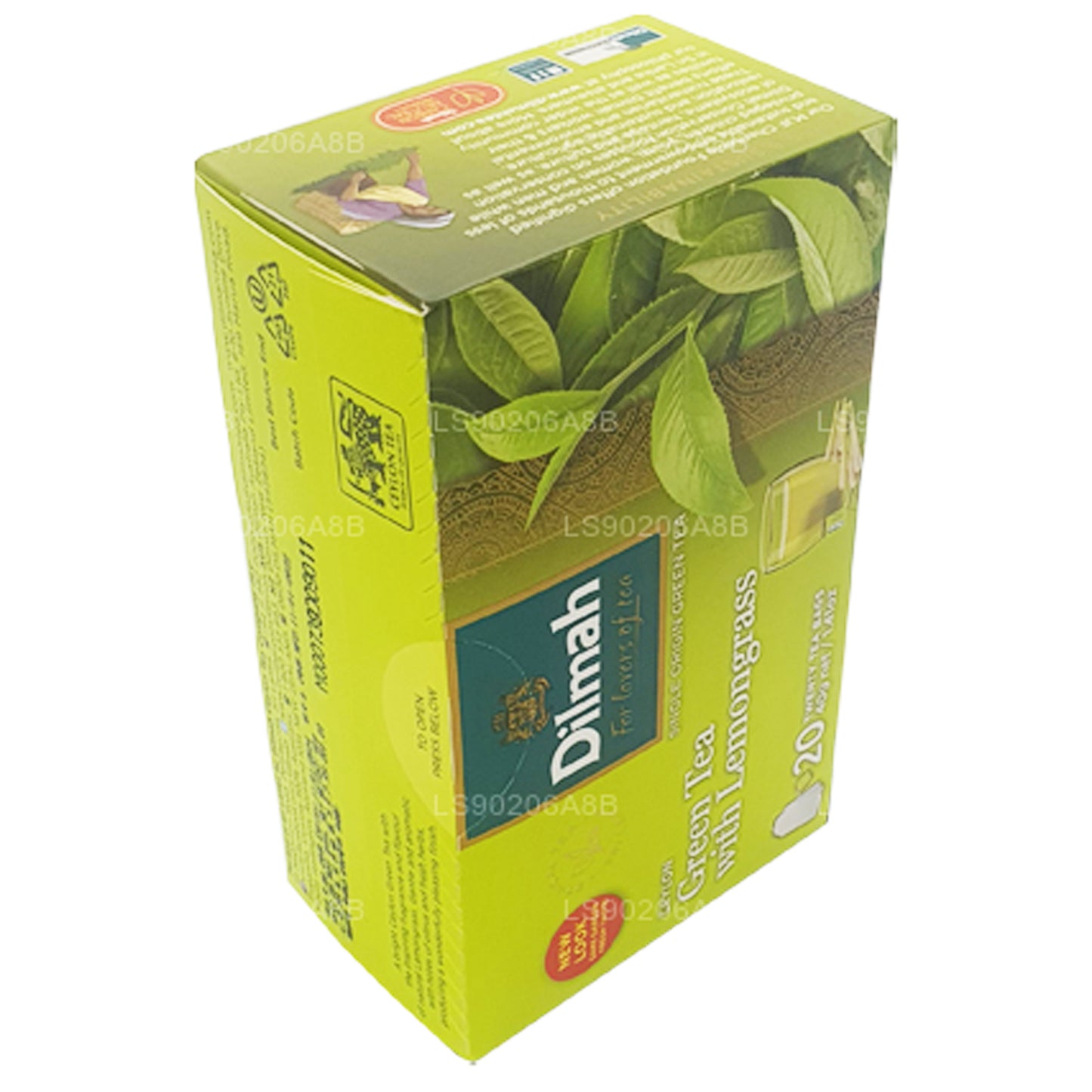 Tè verde puro di Ceylon Dilmah con tè alla citronella (40 g) 20 bustine di tè