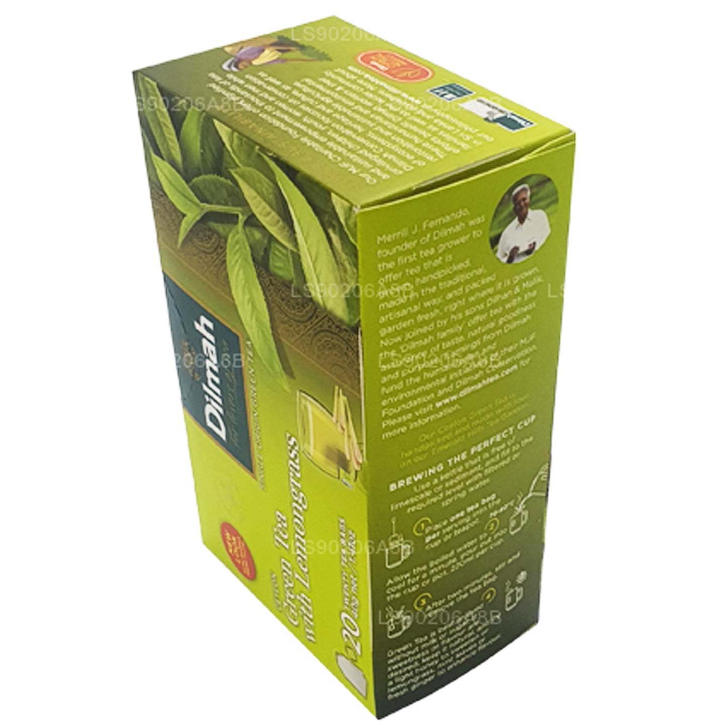 Tè verde puro di Ceylon Dilmah con tè alla citronella (40 g) 20 bustine di tè