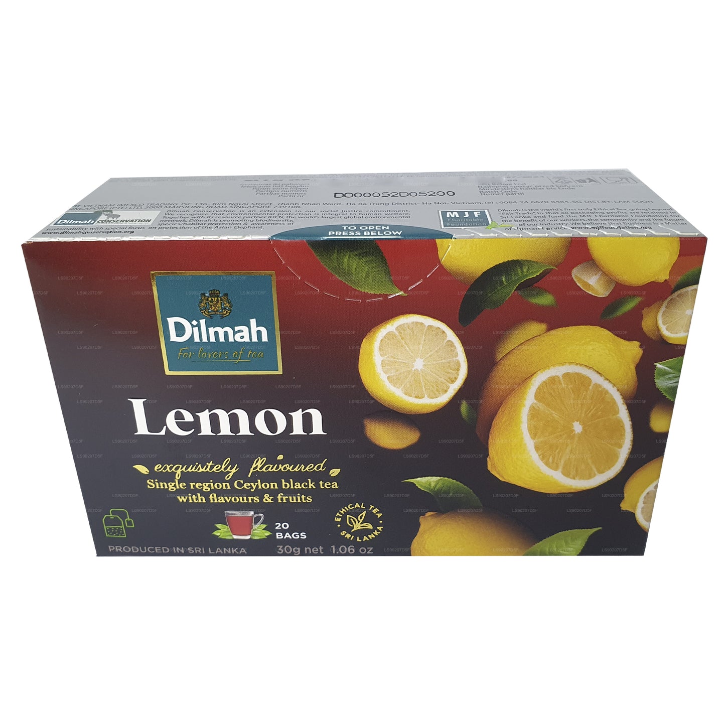 Tè aromatizzato al limone Dilmah (30 g) 20 bustine di tè