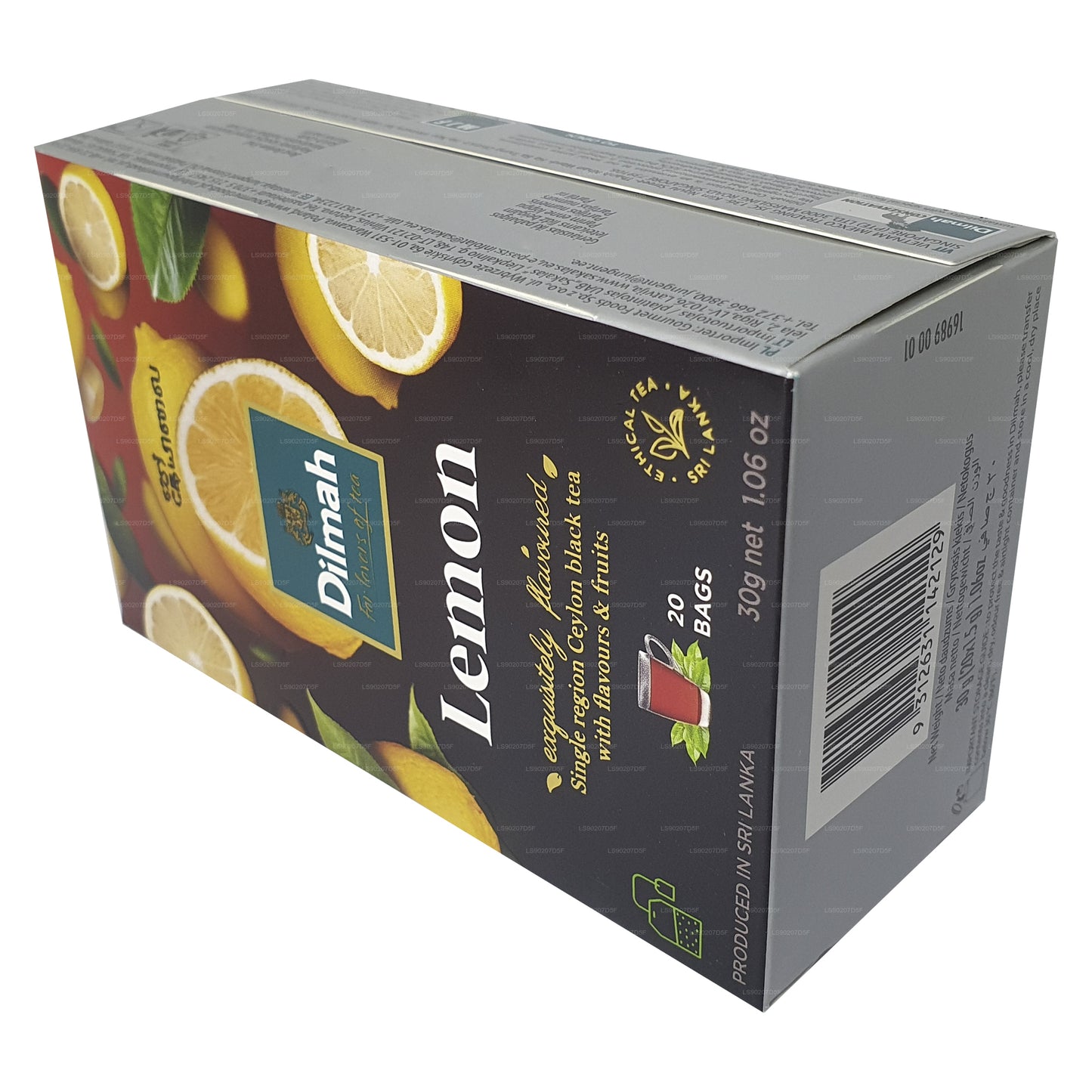 Tè aromatizzato al limone Dilmah (30 g) 20 bustine di tè