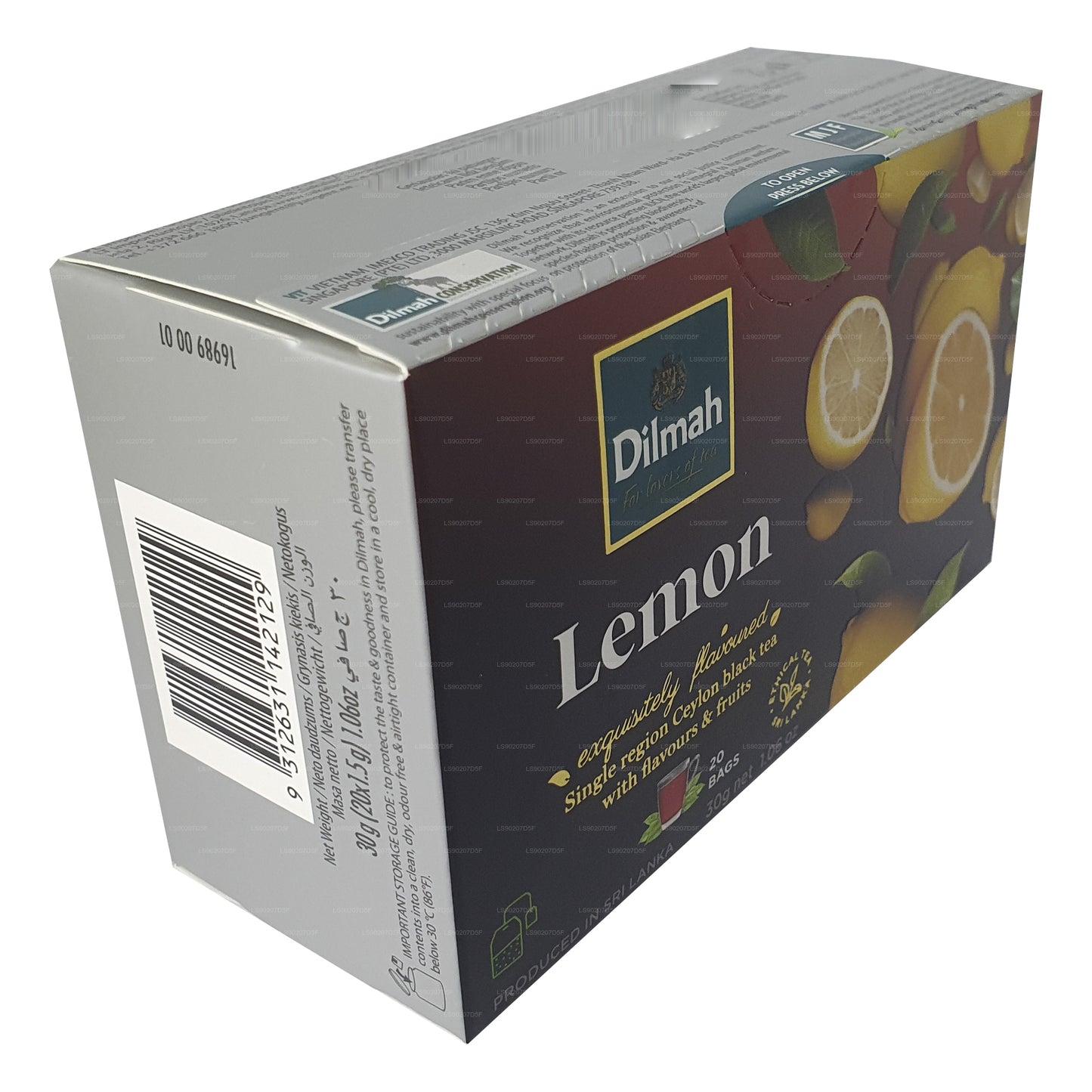 Tè aromatizzato al limone Dilmah (30 g) 20 bustine di tè