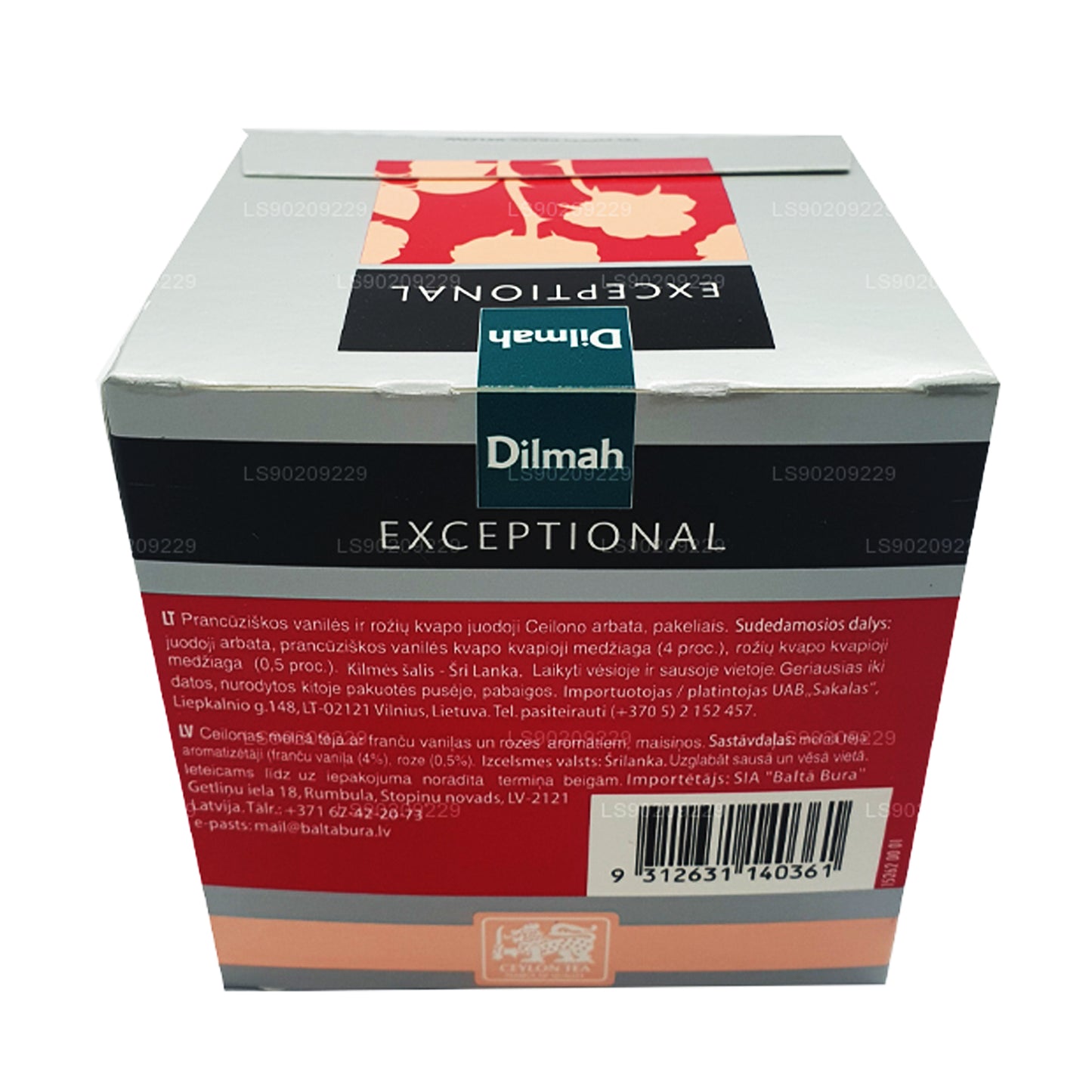 Dilmah Exceptional Rose con vaniglia francese (40 g) 20 bustine di tè