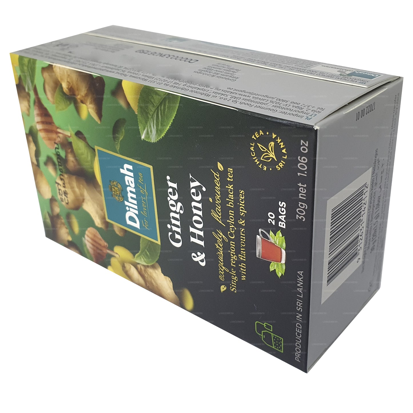 Tè aromatizzato allo zenzero e miele Dilmah (30 g) 20 bustine di tè