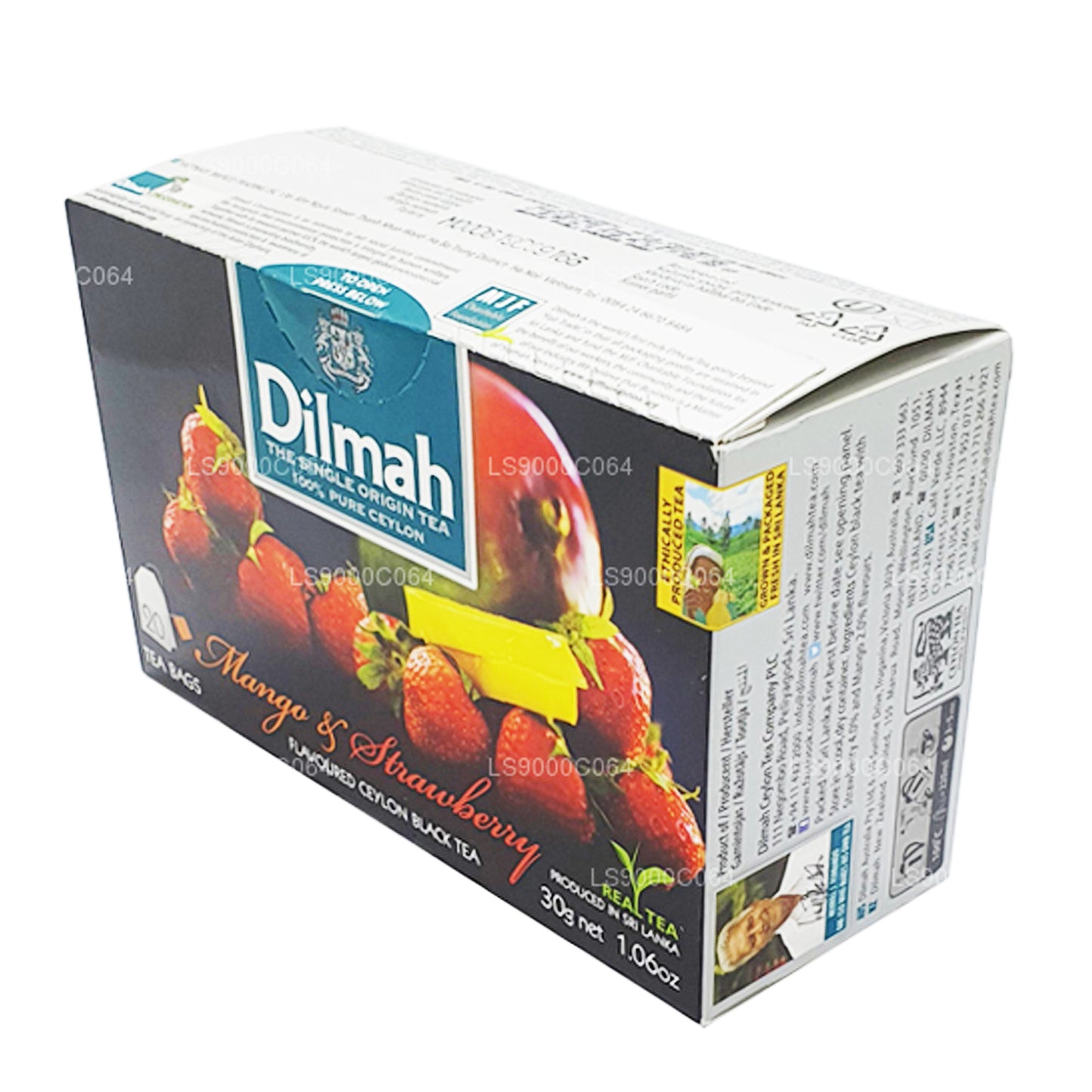 Tè aromatizzato al mango e fragola Dilmah (30 g) 20 bustine di tè