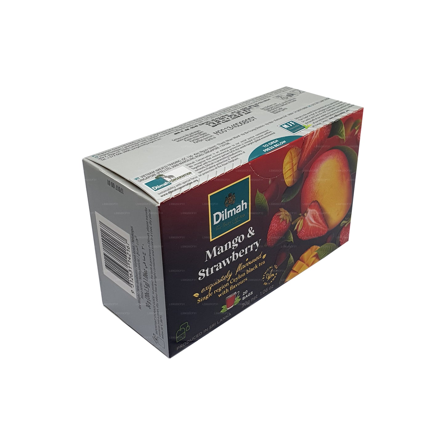 Tè aromatizzato al mango e fragola Dilmah (30 g) 20 bustine di tè