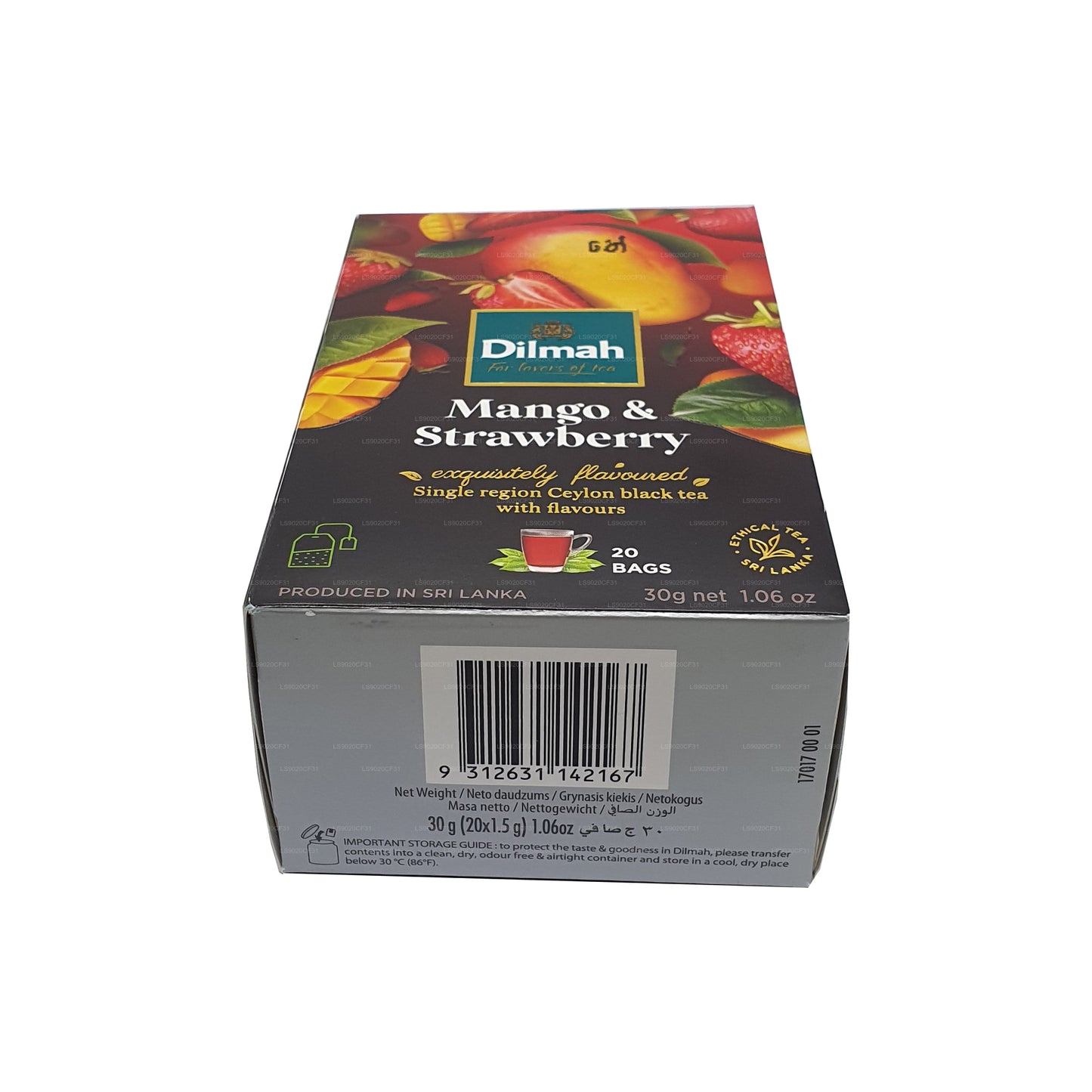 Tè aromatizzato al mango e fragola Dilmah (30 g) 20 bustine di tè