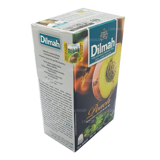 Tè nero di Ceylon aromatizzato alla pesca Dilmah (30 g) 20 bustine di tè