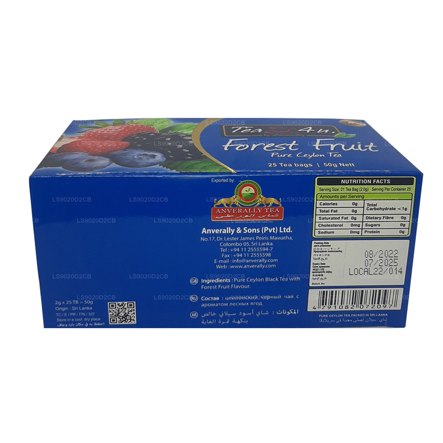 Tè ai frutti di bosco Tea4U (50g) 25 bustine di tè