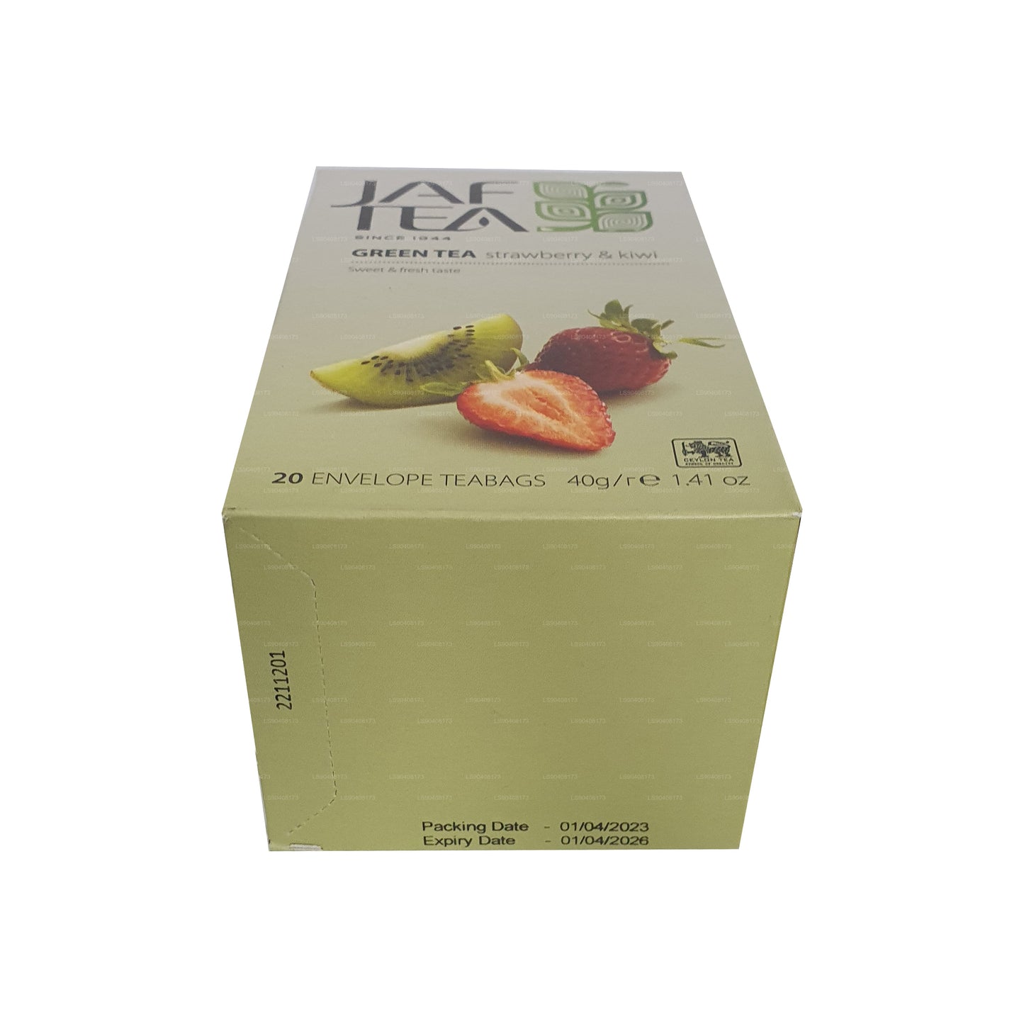 Jaf Tea Pure Green Collection Tè verde alla fragola e kiwi (40 g) 20 bustine di tè