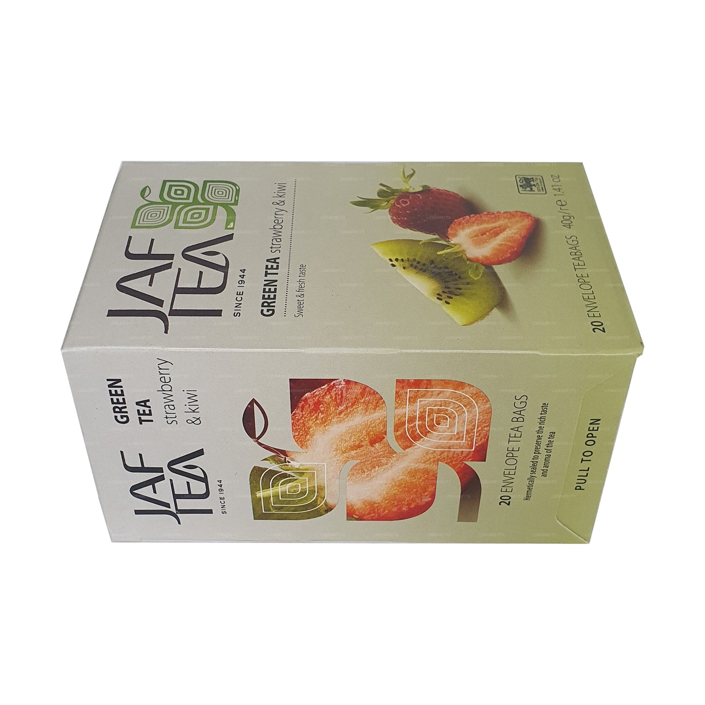 Jaf Tea Pure Green Collection Tè verde alla fragola e kiwi (40 g) 20 bustine di tè