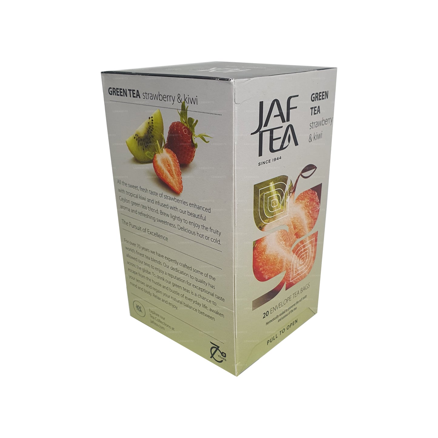 Jaf Tea Pure Green Collection Tè verde alla fragola e kiwi (40 g) 20 bustine di tè