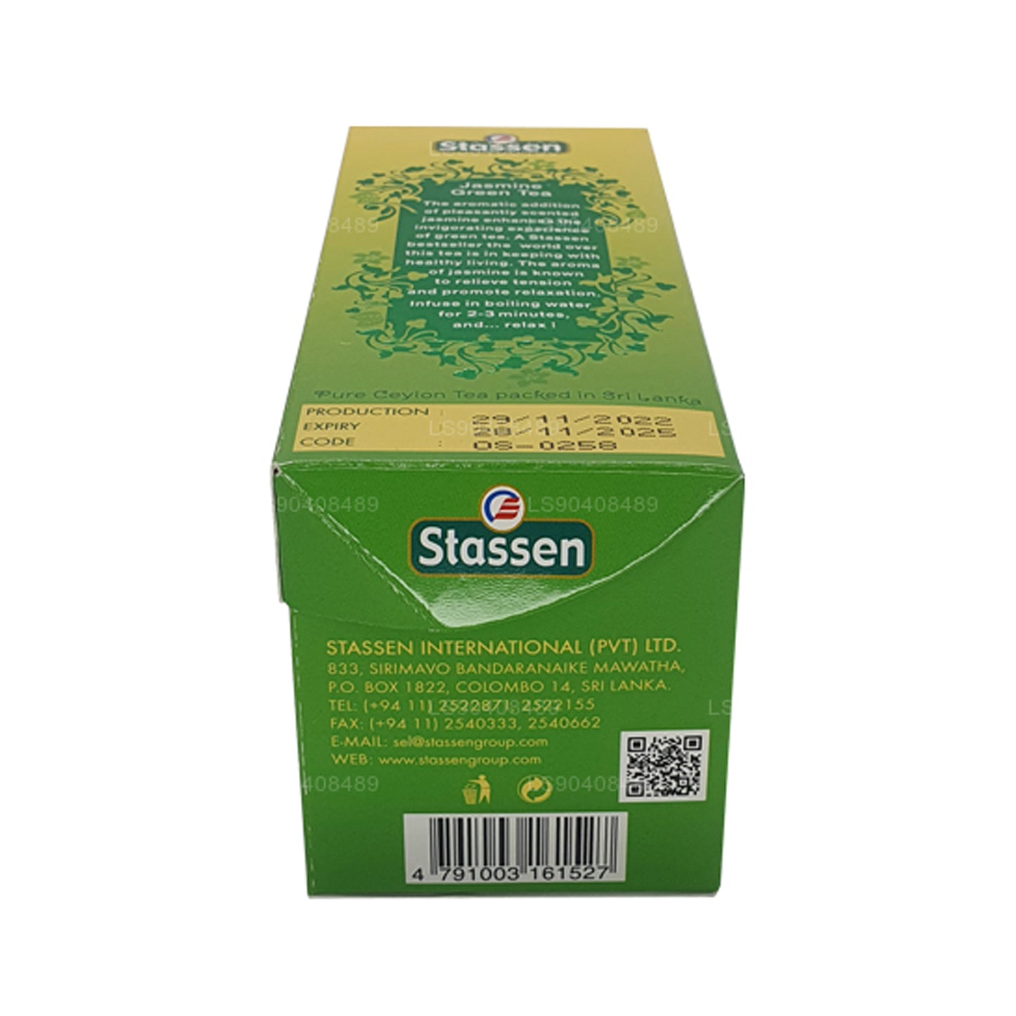 Tè verde Stassen Jasmine (37,5 g) 25 bustine di tè