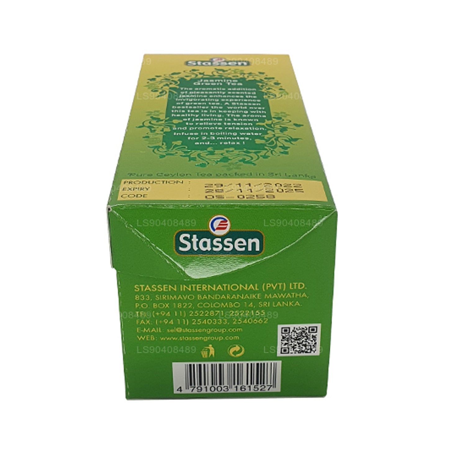 Tè verde Stassen Jasmine (37,5 g) 25 bustine di tè