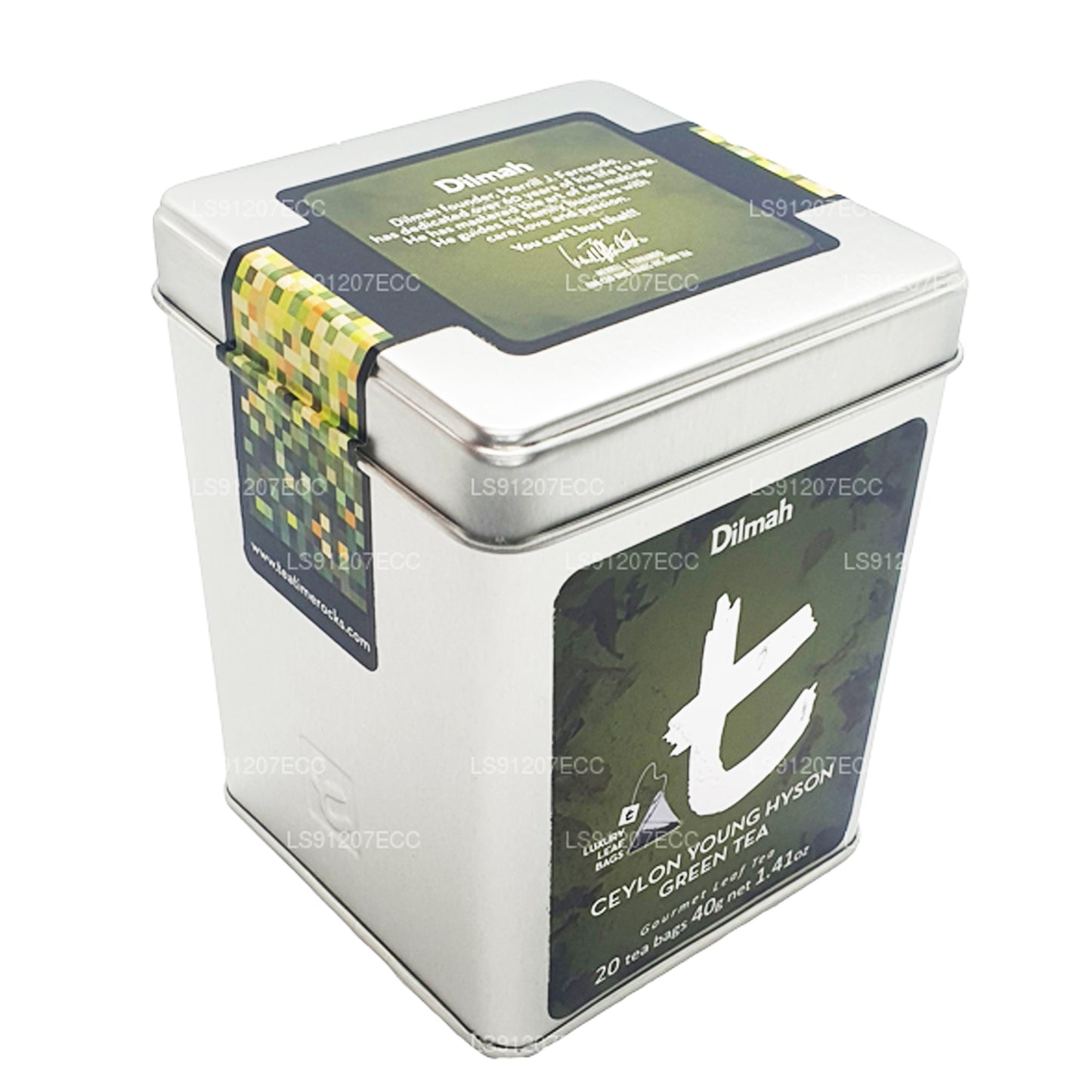 Tè verde Dilmah T-series Ceylon Young Hyson (40 g) 20 bustine di tè