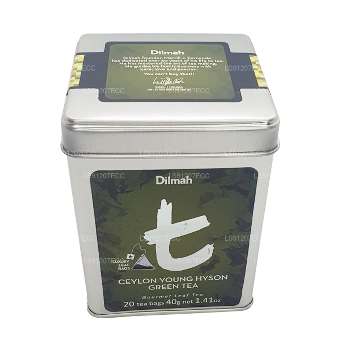 Tè verde Dilmah T-series Ceylon Young Hyson (40 g) 20 bustine di tè