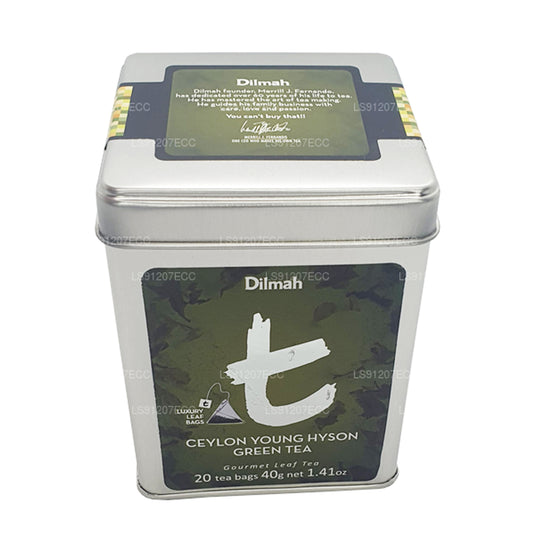 Tè verde Dilmah T-series Ceylon Young Hyson (40 g) 20 bustine di tè