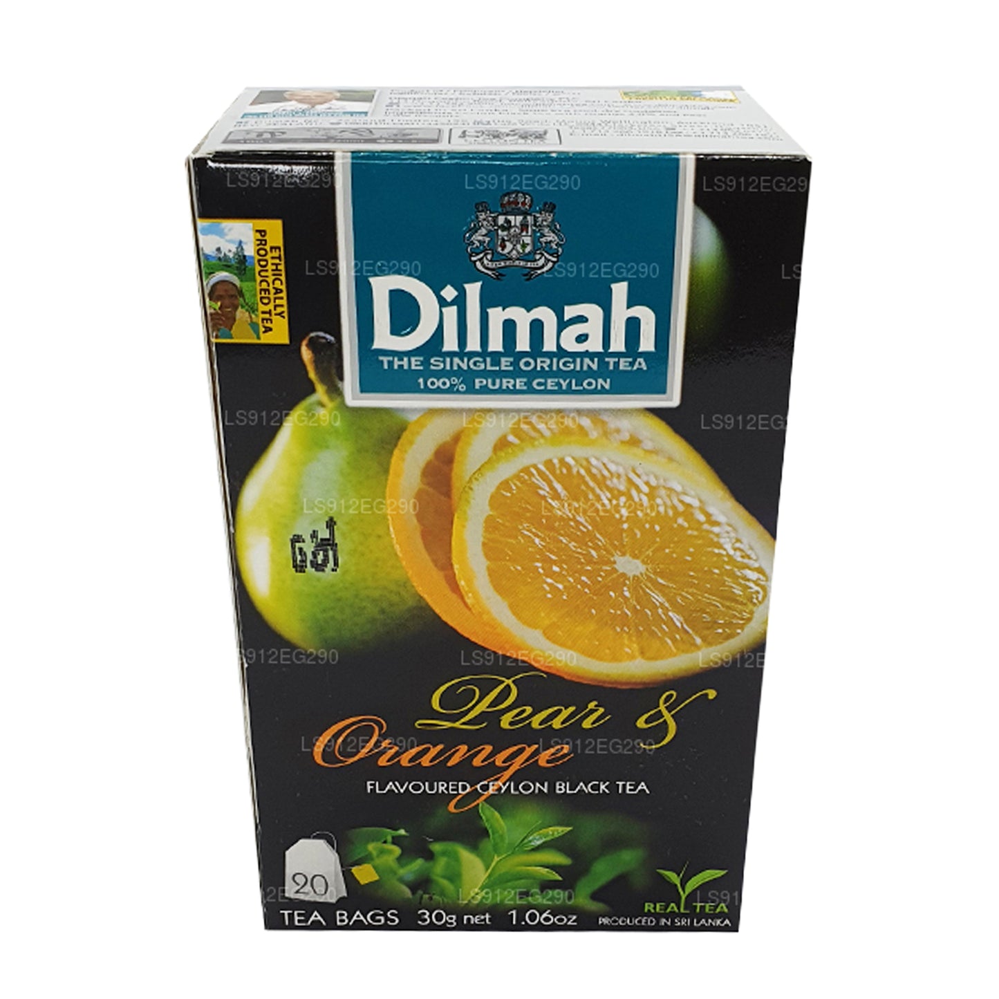 Tè nero di Ceylon aromatizzato alla pera e arancia Dilmah (30 g) 20 bustine di tè