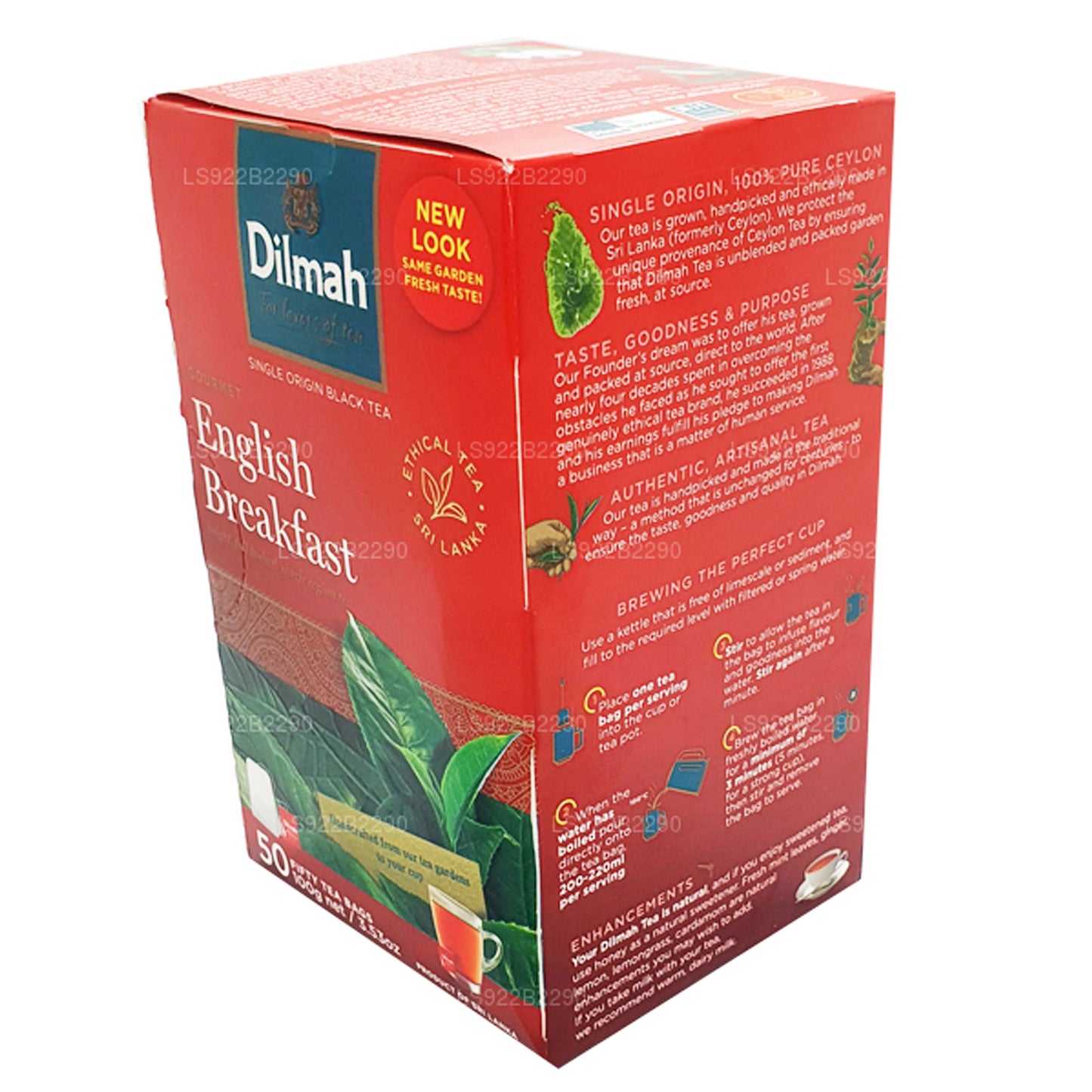 Dilmah English Breakfast Tea, 50 bustine di tè (100 g)