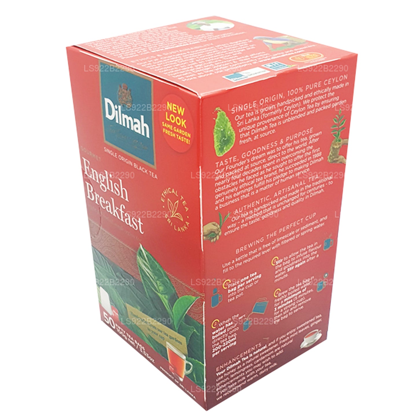 Dilmah English Breakfast Tea, 50 bustine di tè (100 g)