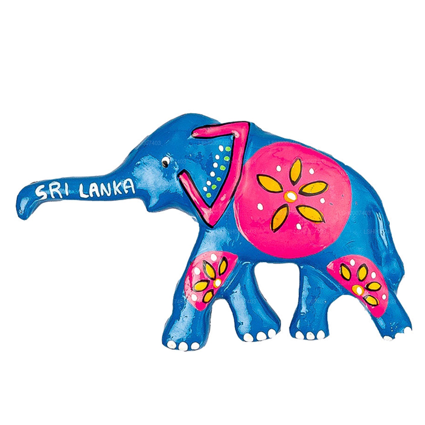 Magnete da frigorifero a tema elefante blu dello Sri Lanka