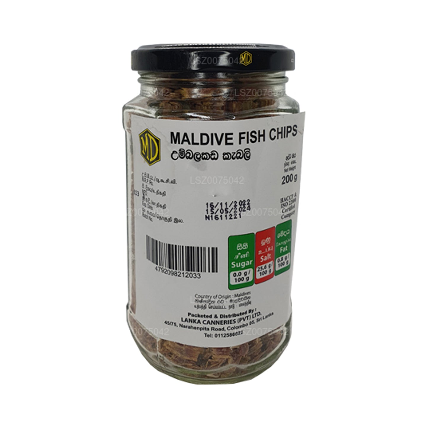 Bottiglia di patatine di pesce MD Maldive (200 g)