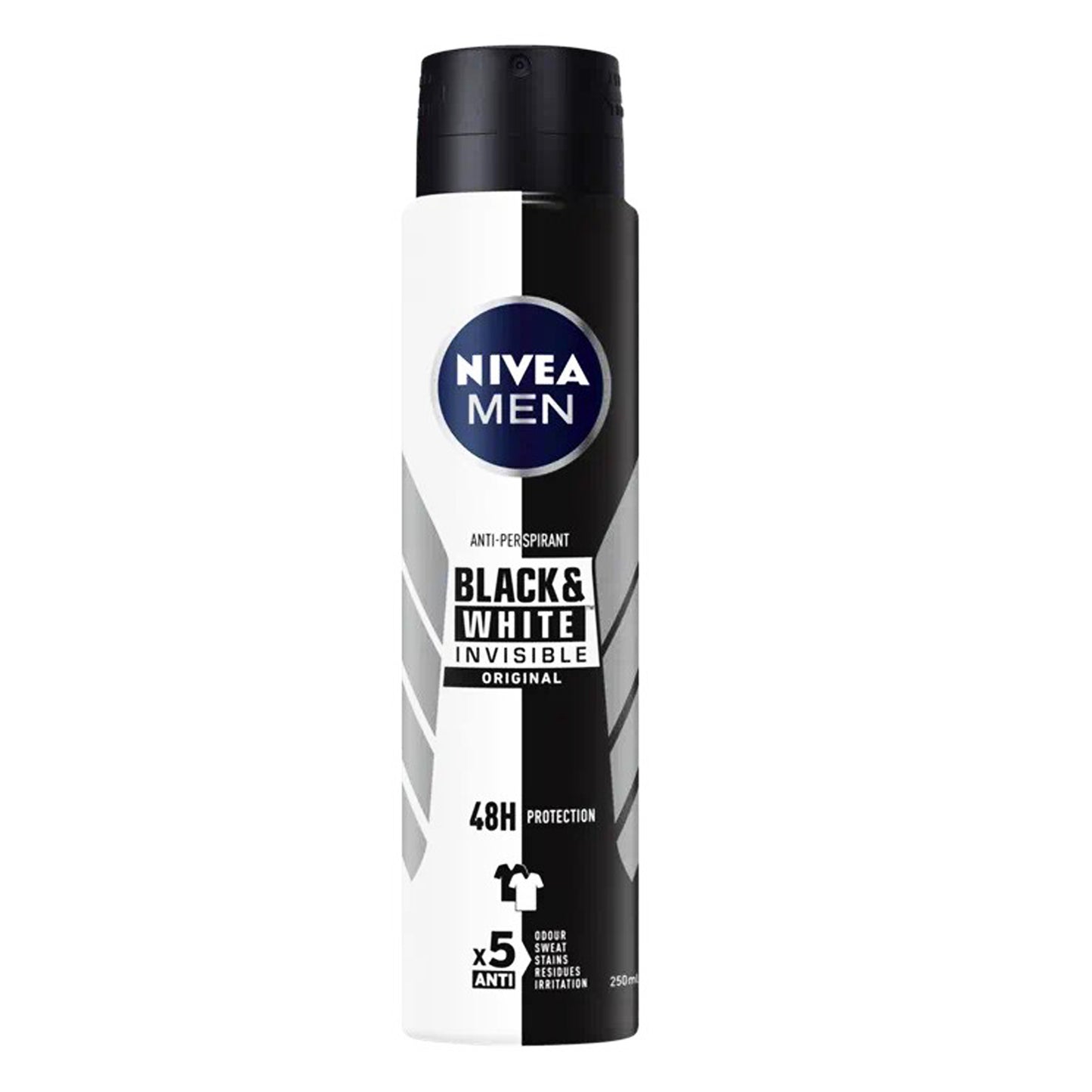Deo Spray Nivea Invisible in bianco e nero per uomo (250ml)