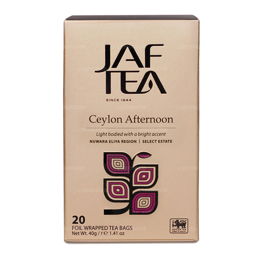 Jaf Tea Classic Gold Collection Ceylon Afternoon Bustine di tè con busta da tè, 40 g