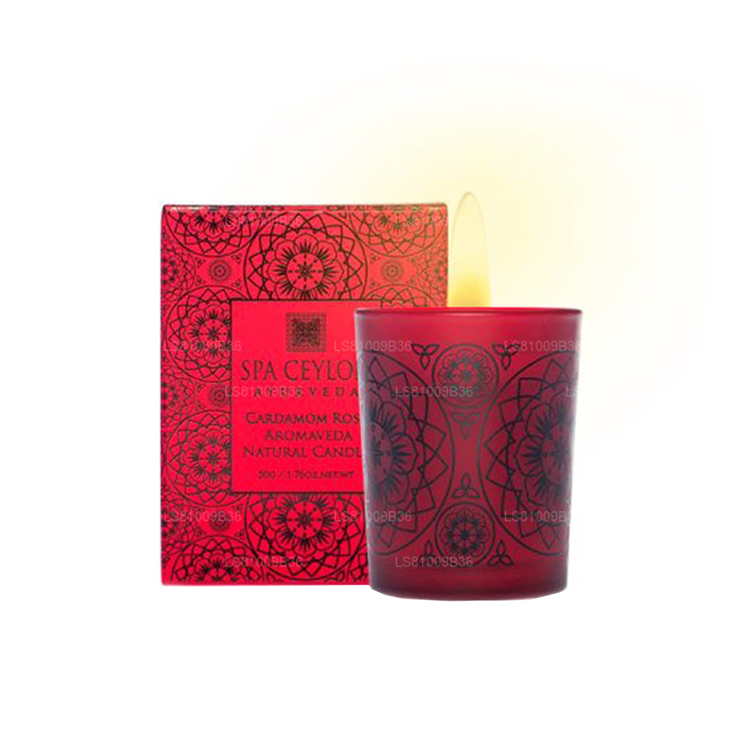 Candela naturale Spa Ceylon Cardamom Rose Aromaveda (50 g)