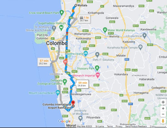 Wattala City to Colombo Airport (CMB) Private Transfer