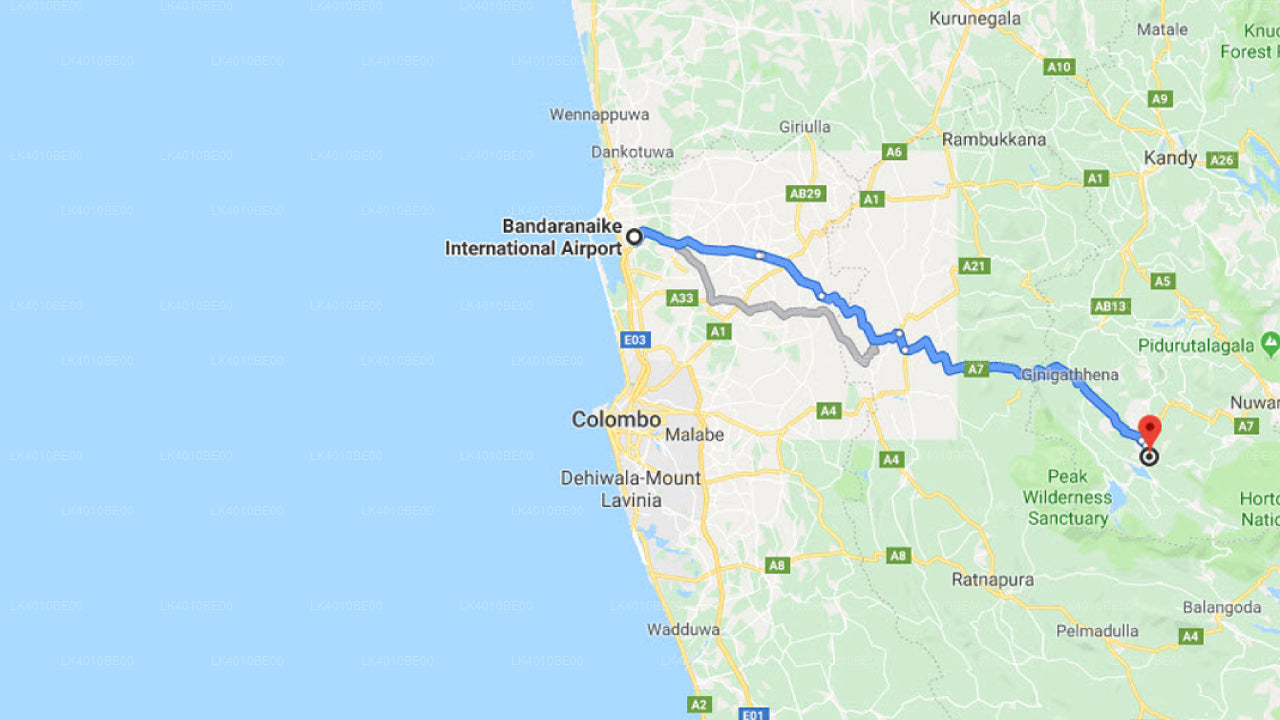 Colombo Airport (CMB) to Dickoya City Private Transfer
