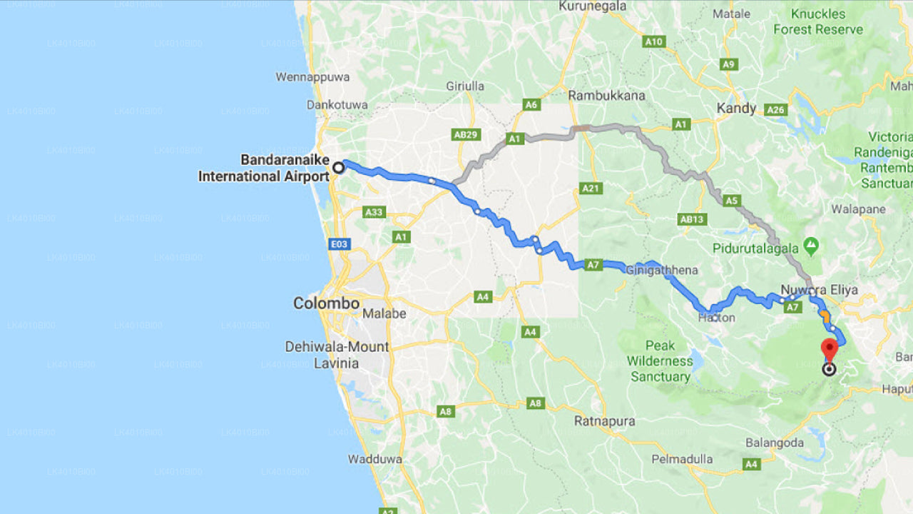 Colombo Airport (CMB) to Horton Plains City Private Transfer