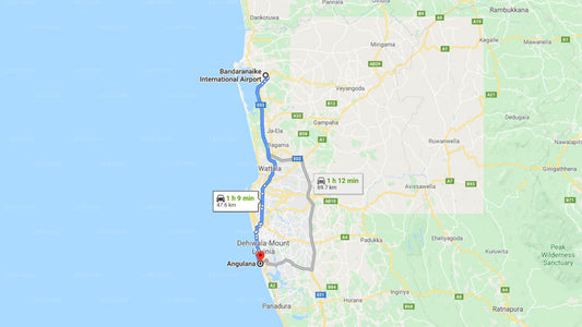 Trasferimento privato dall'aeroporto di Colombo (CMB) a Angulana City