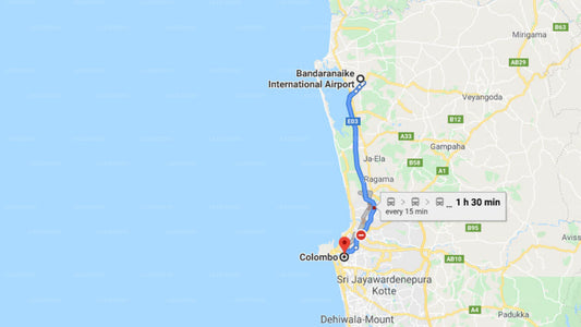 Transfer between Colombo Airport (CMB) and Sansu Hotel, Colombo