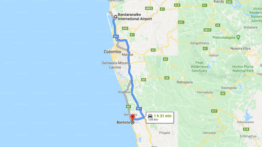 Transfer between Colombo Airport (CMB) and Lunuganga Country Estate, Bentota