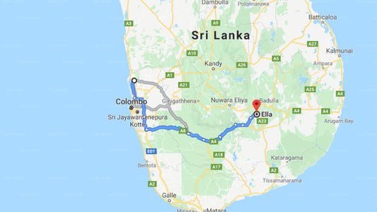 Transfer between Colombo Airport (CMB) and Sky Green Resort, Ella