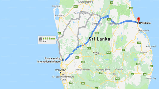 Transfer between Colombo (CMB) Airport and Sunrise by Jetwing, Pasikuda